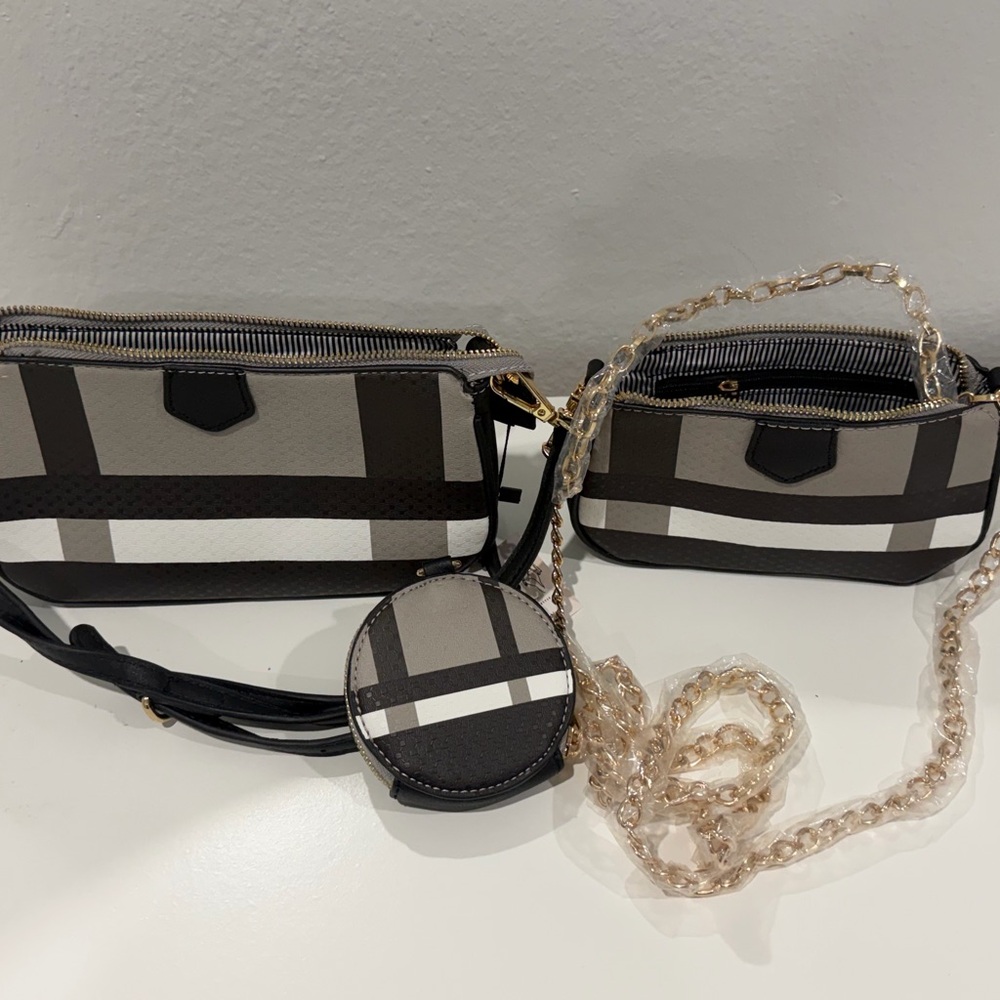 Stylish Black and White Women's Bag Set